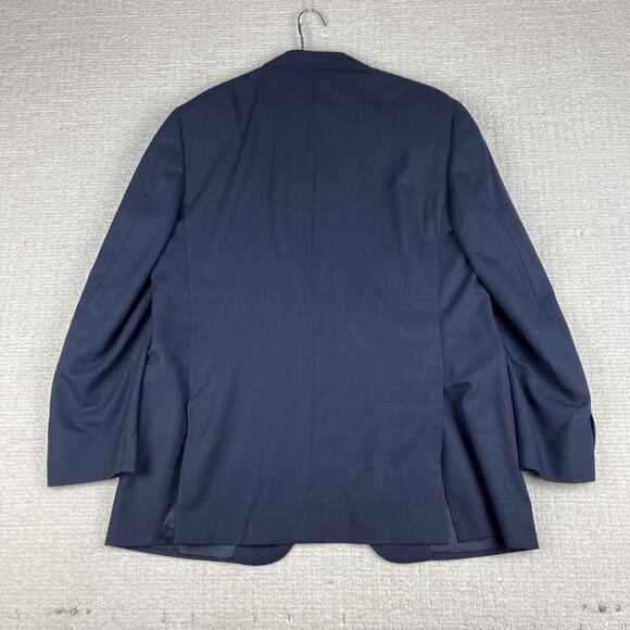 Canali Italy Blazer 40R Plaid Navy Blue Wool Sport Coat Jacket Henri Vezina - Picture 12 of 16